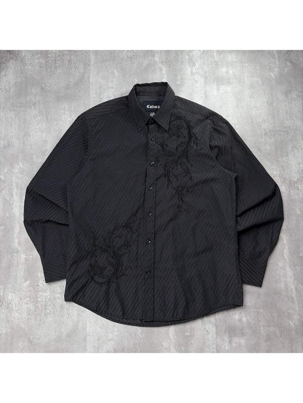 Y2K Cultura Grunge Gothic Long Sleeve Skater Button Up Shirt